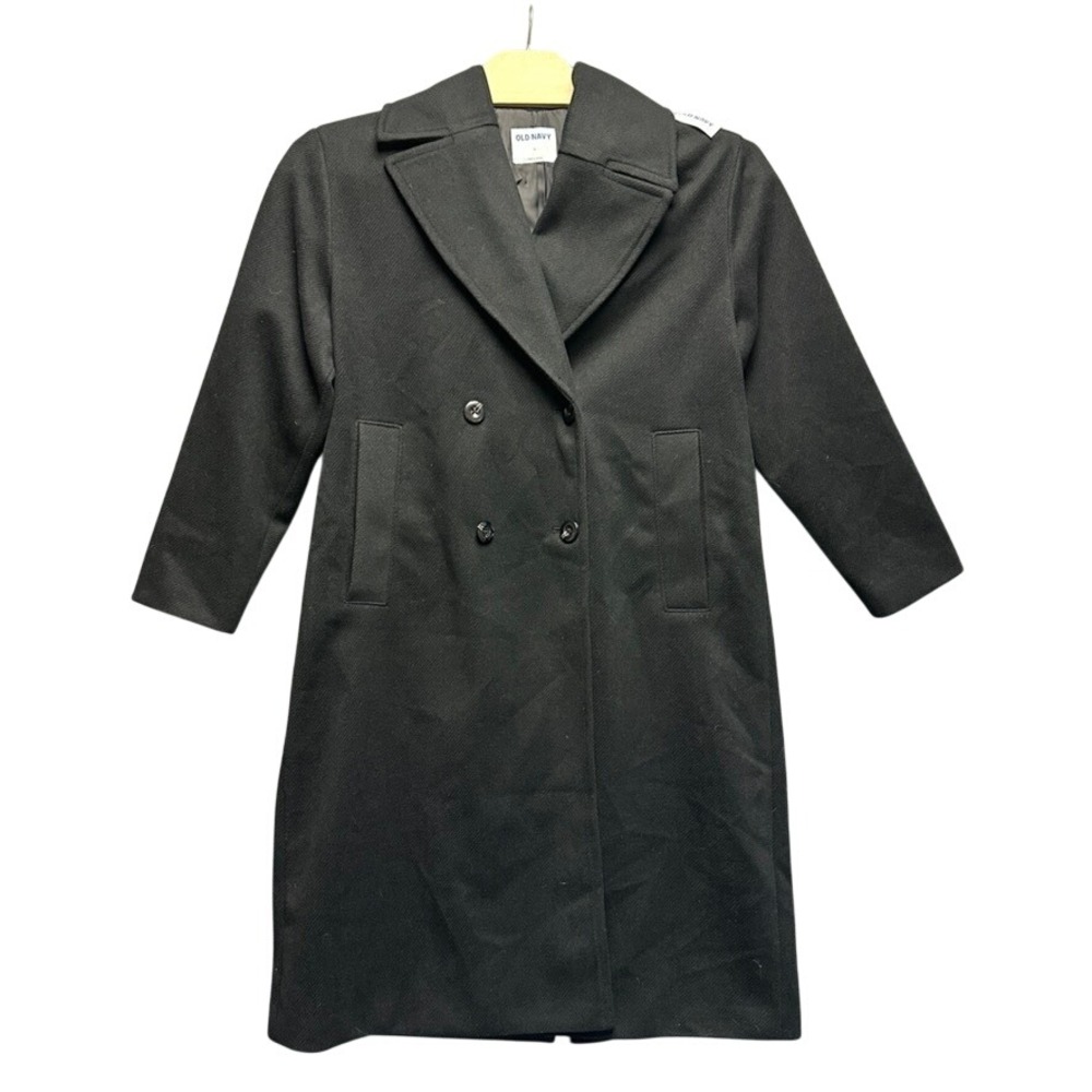 NWT Old Navy Mens Double Breasted Overcoat Black Longline Peacoat 790478-01-1 L